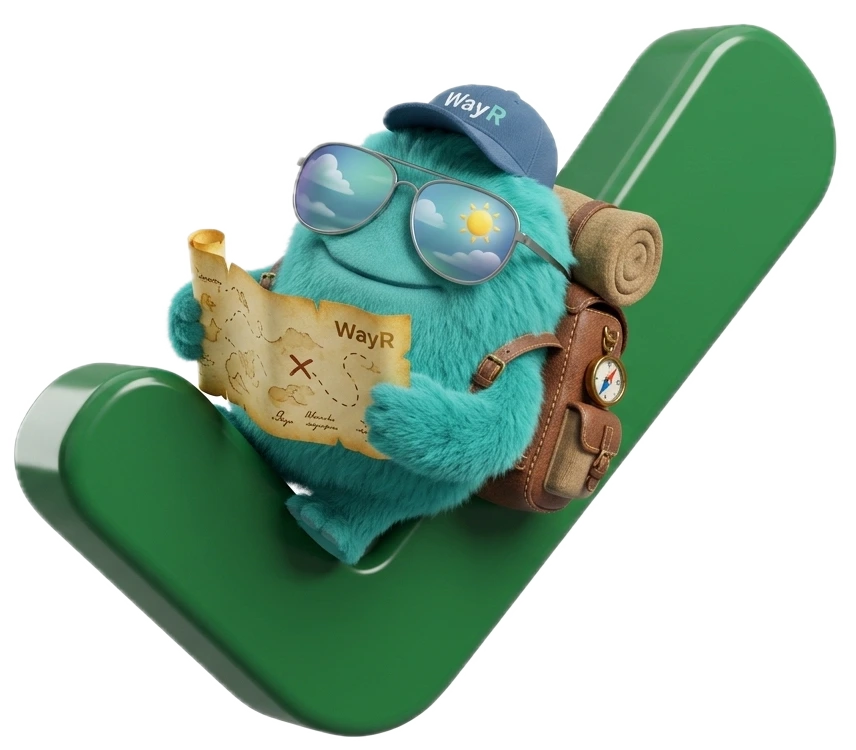 Excited WayR mascot